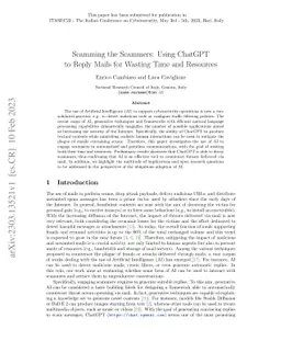 Scamming the Scammers: Using ChatGPT to Reply Mails for Wasting Time and
  Resources