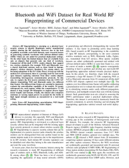 Bluetooth and WiFi Dataset for Real World RF Fingerprinting of
  Commercial Devices