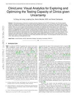 ClinicLens: Visual Analytics for Exploring and Optimizing the Testing
  Capacity of Clinics given Uncertainty