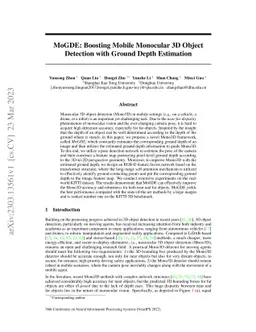 MoGDE: Boosting Mobile Monocular 3D Object Detection with Ground Depth
  Estimation
