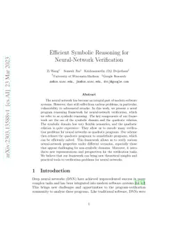 Efficient Symbolic Reasoning for Neural-Network Verification
