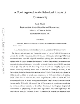 A Novel Approach to the Behavioral Aspects of Cybersecurity