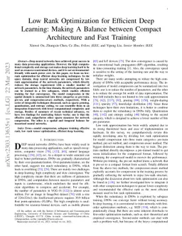 Low Rank Optimization for Efficient Deep Learning: Making A Balance
  between Compact Architecture and Fast Training