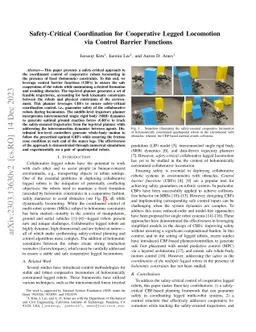 Safety-Critical Coordination for Cooperative Legged Locomotion via
  Control Barrier Functions