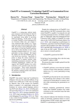 ChatGPT or Grammarly? Evaluating ChatGPT on Grammatical Error Correction
  Benchmark