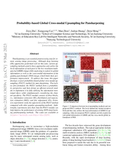 Probability-based Global Cross-modal Upsampling for Pansharpening