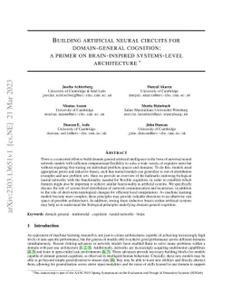 Building artificial neural circuits for domain-general cognition: a
  primer on brain-inspired systems-level architecture