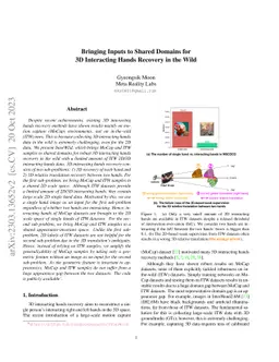 Bringing Inputs to Shared Domains for 3D Interacting Hands Recovery in
  the Wild