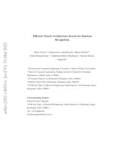 Efficient Neural Architecture Search for Emotion Recognition