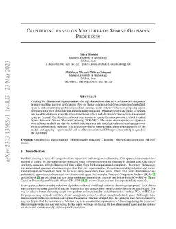 Clustering based on Mixtures of Sparse Gaussian Processes