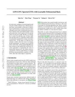 LON-GNN: Spectral GNNs with Learnable Orthonormal Basis