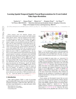 Learning Spatial-Temporal Implicit Neural Representations for
  Event-Guided Video Super-Resolution
