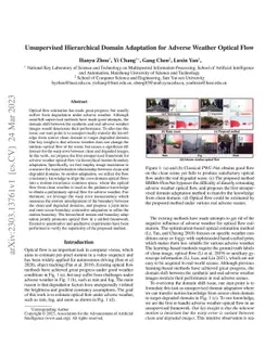Unsupervised Hierarchical Domain Adaptation for Adverse Weather Optical
  Flow