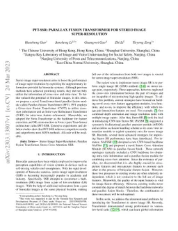 PFT-SSR: Parallax Fusion Transformer for Stereo Image Super-Resolution
