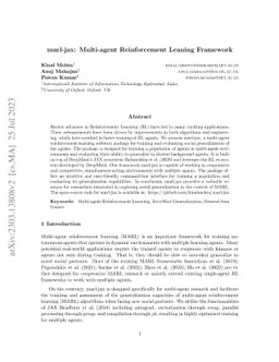 marl-jax: Multi-Agent Reinforcement Leaning Framework