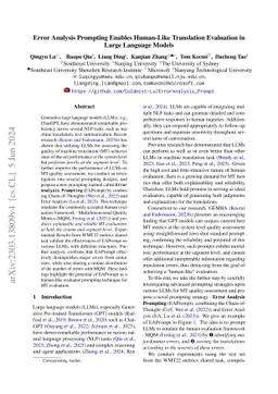 Error Analysis Prompting Enables Human-Like Translation Evaluation in
  Large Language Models