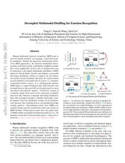 Decoupled Multimodal Distilling for Emotion Recognition