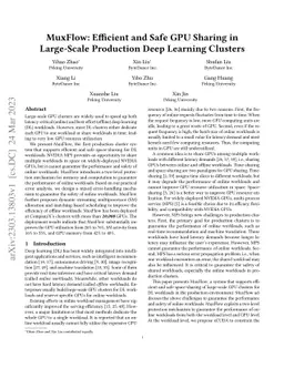 MuxFlow: Efficient and Safe GPU Sharing in Large-Scale Production Deep
  Learning Clusters