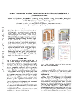 HRDoc: Dataset and Baseline Method Toward Hierarchical Reconstruction of
  Document Structures