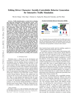 Editing Driver Character: Socially-Controllable Behavior Generation for
  Interactive Traffic Simulation