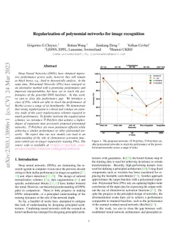 Regularization of polynomial networks for image recognition