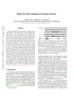 Robust Test-Time Adaptation in Dynamic Scenarios