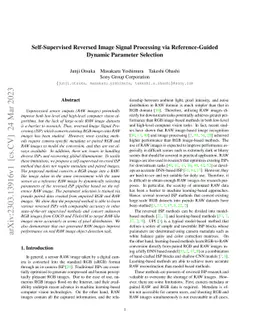 Self-Supervised Reversed Image Signal Processing via Reference-Guided
  Dynamic Parameter Selection