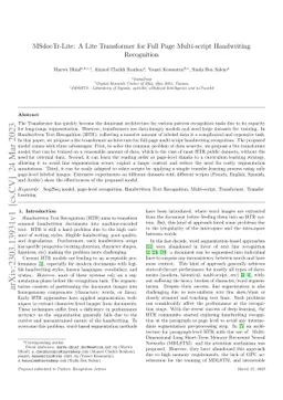 MSdocTr-Lite: A Lite Transformer for Full Page Multi-script Handwriting
  Recognition