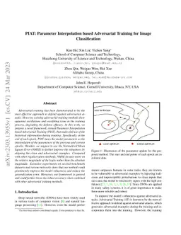 PIAT: Parameter Interpolation based Adversarial Training for Image
  Classification