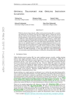 Optimal Transport for Offline Imitation Learning