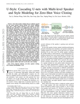 U-Style: Cascading U-nets with Multi-level Speaker and Style Modeling
  for Zero-Shot Voice Cloning