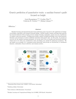 Genetic prediction of quantitative traits: a machine learner's guide
  focused on height