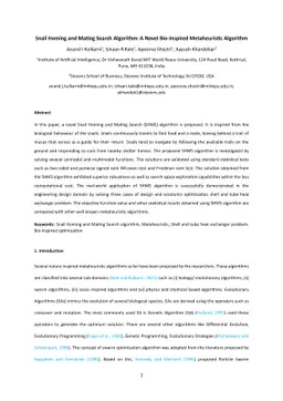 Snail Homing and Mating Search Algorithm: A Novel Bio-Inspired
  Metaheuristic Algorithm