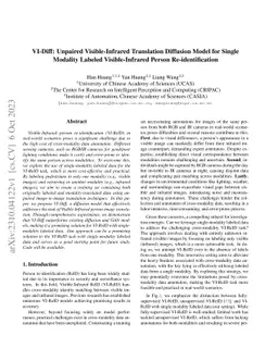 VI-Diff: Unpaired Visible-Infrared Translation Diffusion Model for
  Single Modality Labeled Visible-Infrared Person Re-identification