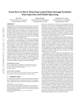 From Zero to Hero: Detecting Leaked Data through Synthetic Data
  Injection and Model Querying