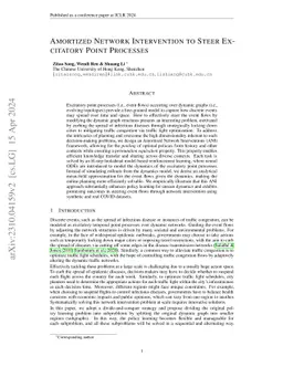 Amortized Network Intervention to Steer the Excitatory Point Processes