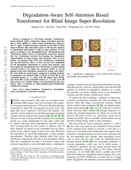 Degradation-Aware Self-Attention Based Transformer for Blind Image
  Super-Resolution