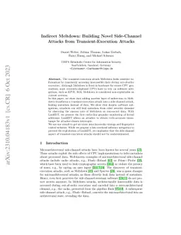 Indirect Meltdown: Building Novel Side-Channel Attacks from
  Transient-Execution Attacks