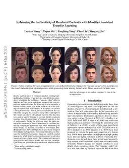 Enhancing the Authenticity of Rendered Portraits with
  Identity-Consistent Transfer Learning