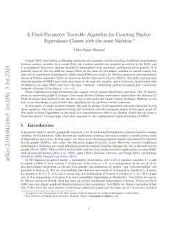A Fixed-Parameter Tractable Algorithm for Counting Markov Equivalence
  Classes with the same Skeleton