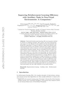 Improving Reinforcement Learning Efficiency with Auxiliary Tasks in
  Non-Visual Environments: A Comparison