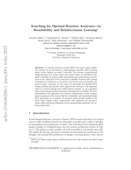 Searching for Optimal Runtime Assurance via Reachability and
  Reinforcement Learning