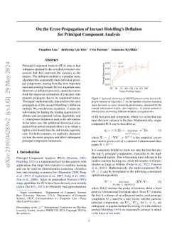 On the Error-Propagation of Inexact Hotelling's Deflation for Principal
  Component Analysis
