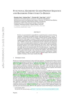 Functional Geometry Guided Protein Sequence and Backbone Structure
  Co-Design