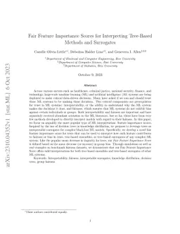 Fair Feature Importance Scores for Interpreting Tree-Based Methods and
  Surrogates