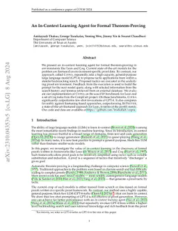 An In-Context Learning Agent for Formal Theorem-Proving