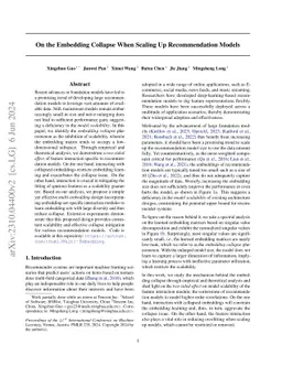 On the Embedding Collapse when Scaling up Recommendation Models