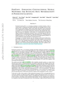 FedConv: Enhancing Convolutional Neural Networks for Handling Data
  Heterogeneity in Federated Learning