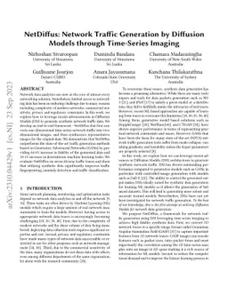 NetDiffus: Network Traffic Generation by Diffusion Models through
  Time-Series Imaging