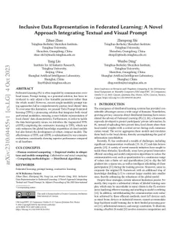 Inclusive Data Representation in Federated Learning: A Novel Approach
  Integrating Textual and Visual Prompt
